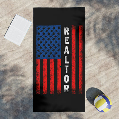 American Flag Realtor Beach Towels