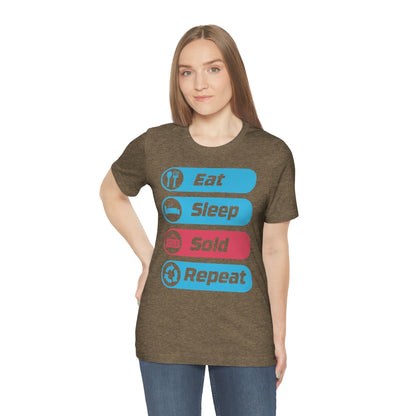 Eat Sleep Sold Repeat Unisex Jersey Short Sleeve Tee