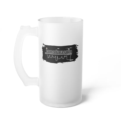 @ianofaustin REAL Austin Skyline Black Brush Frosted Glass Beer Mug