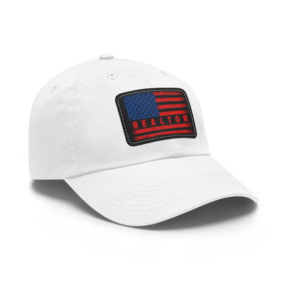 American Flag Realtor Hat with Leather Patch