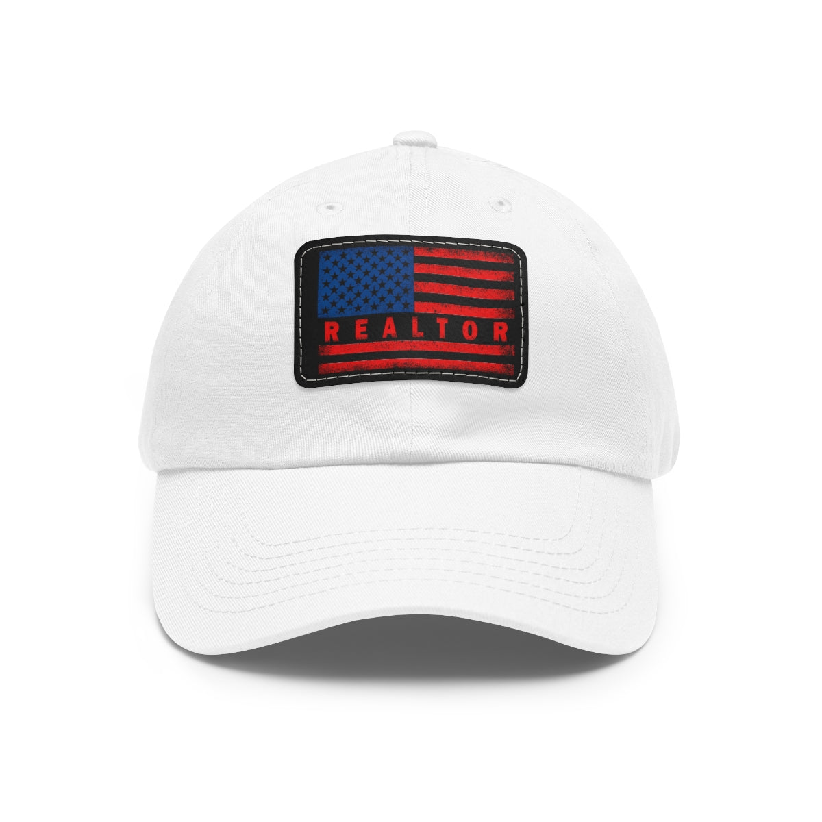 American Flag Realtor Hat with Leather Patch