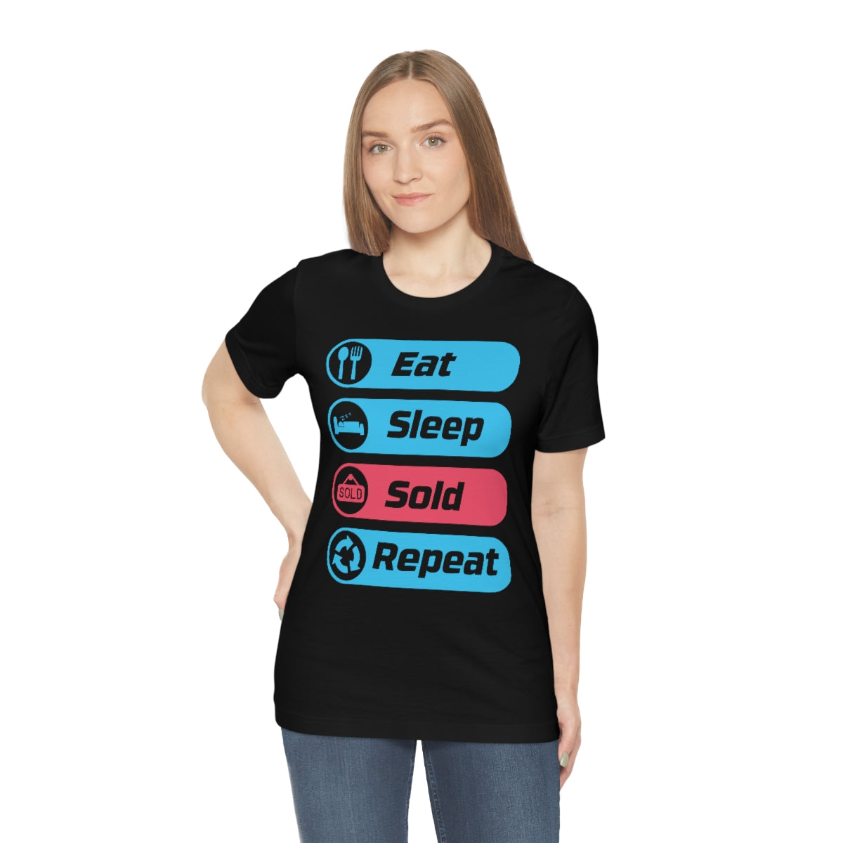 Eat Sleep Sold Repeat Unisex Jersey Short Sleeve Tee