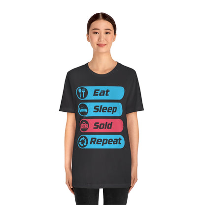 Eat Sleep Sold Repeat Unisex Jersey Short Sleeve Tee