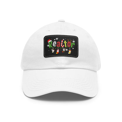 Realtor Christmas Hat with Leather Patch