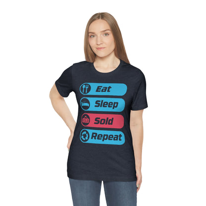 Eat Sleep Sold Repeat Unisex Jersey Short Sleeve Tee