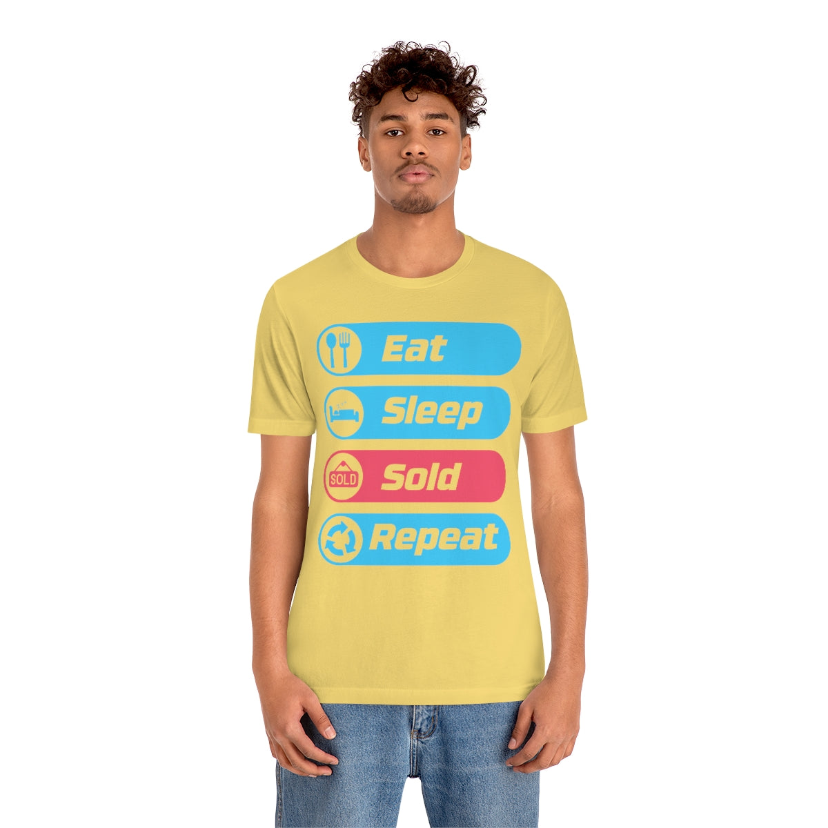 Eat Sleep Sold Repeat Unisex Jersey Short Sleeve Tee