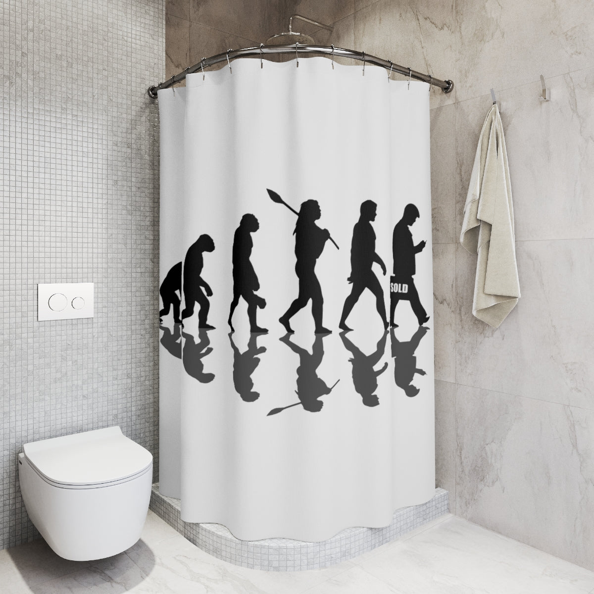 Evolution of Man Shower Curtain - ShirtRealtorsWear