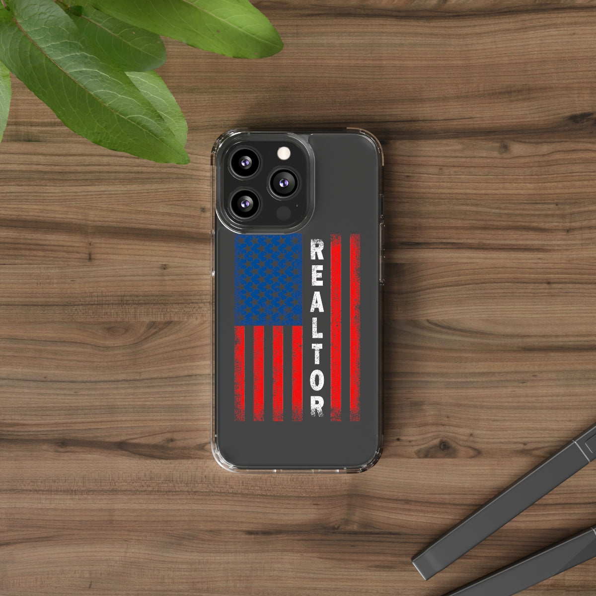 American Flag Realtor Clear Phone Case