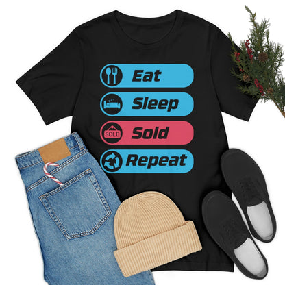 Eat Sleep Sold Repeat Unisex Jersey Short Sleeve Tee