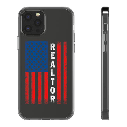 American Flag Realtor Clear Phone Case