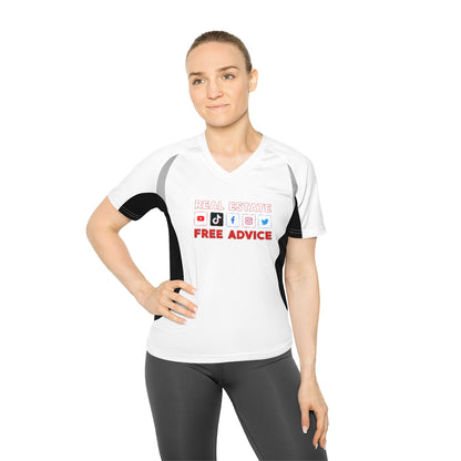 Free Real Estate Advice Women's V-Neck Running Shirt - REAL ESTATE Tease