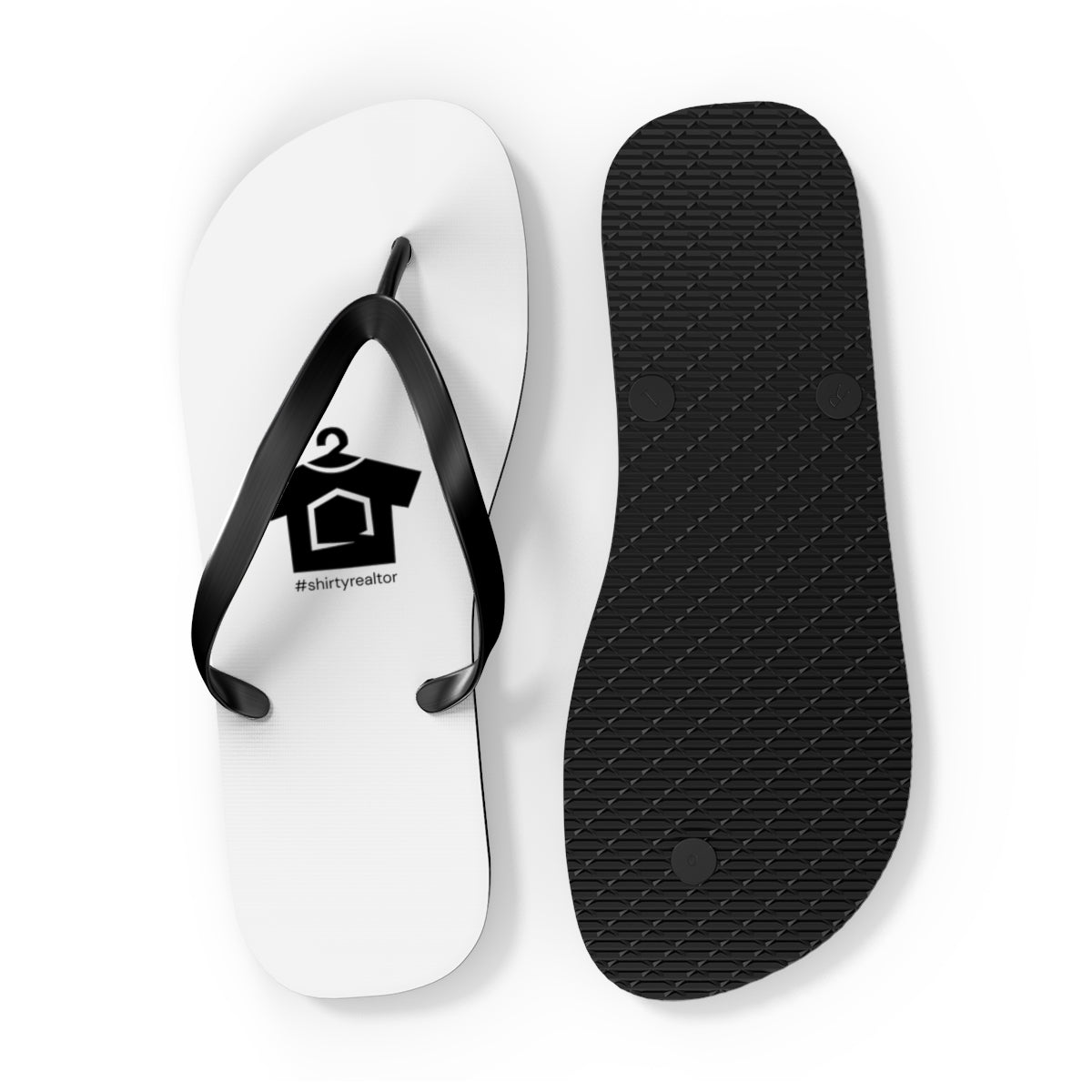 ShirtyRealtor Black Logo Flip Flops - Shirty Realtor #shirtyrealtor