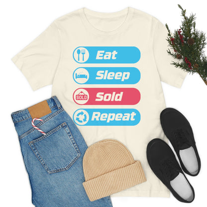 Eat Sleep Sold Repeat Unisex Jersey Short Sleeve Tee