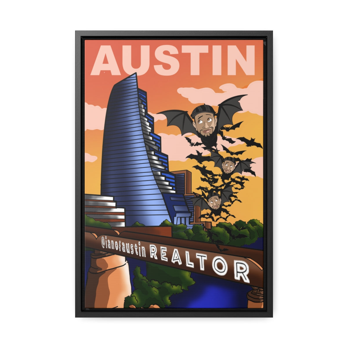 ianofAustin Bat Bridge Canvas - ShirtRealtorsWear