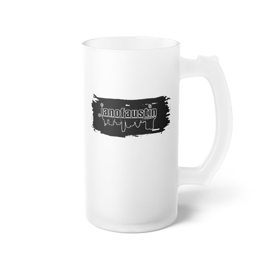 @ianofaustin REAL Austin Skyline Black Brush Frosted Glass Beer Mug