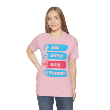 Eat Sleep Sold Repeat Unisex Jersey Short Sleeve Tee