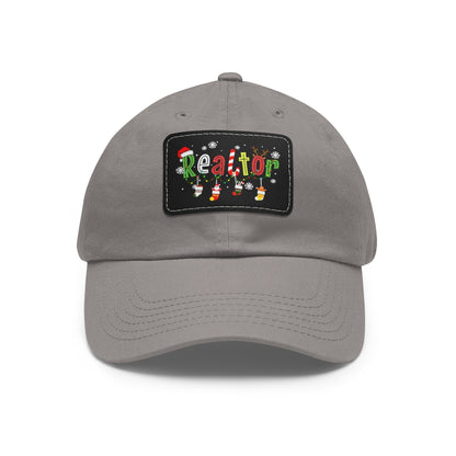 Realtor Christmas Hat with Leather Patch