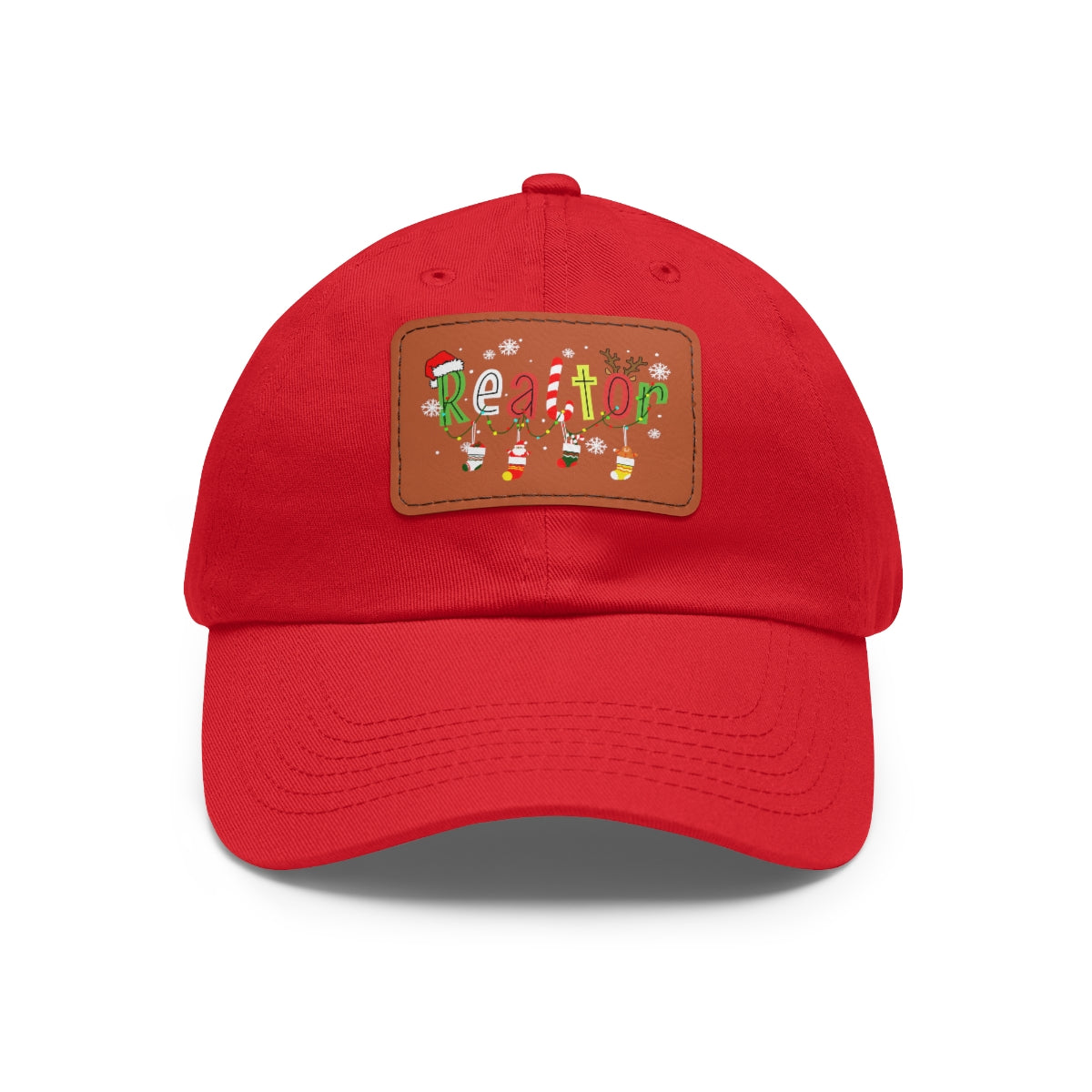 Realtor Christmas Hat with Leather Patch