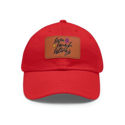 Live Laugh Listings Hat with Leather Patch