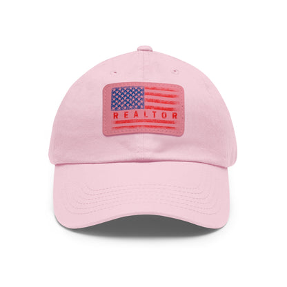 American Flag Realtor Hat with Leather Patch