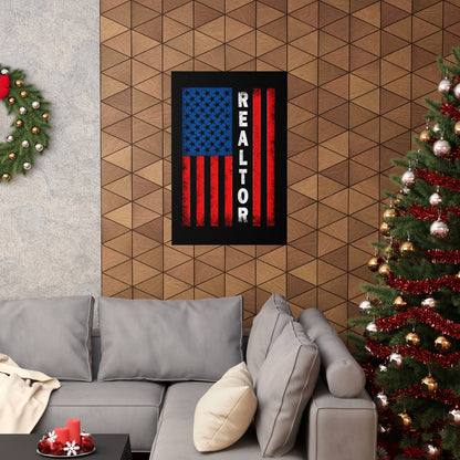 American Flag Realtor Premium Matte Vertical Posters - ShirtRealtorsWear