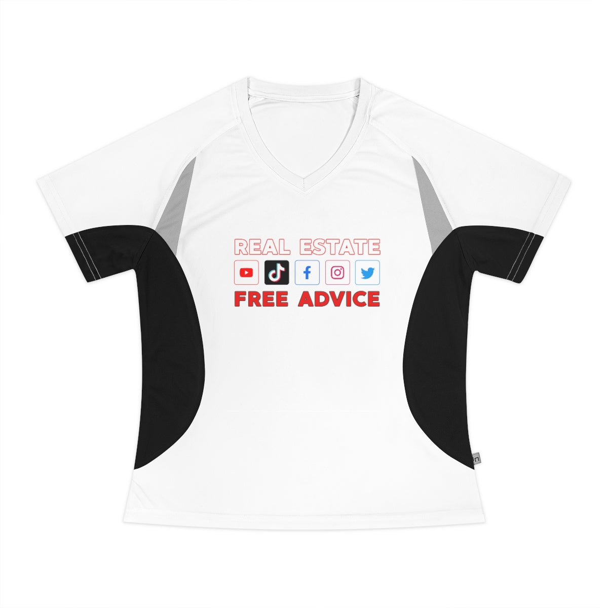 Free Real Estate Advice Women's V-Neck Running Shirt - REAL ESTATE Tease