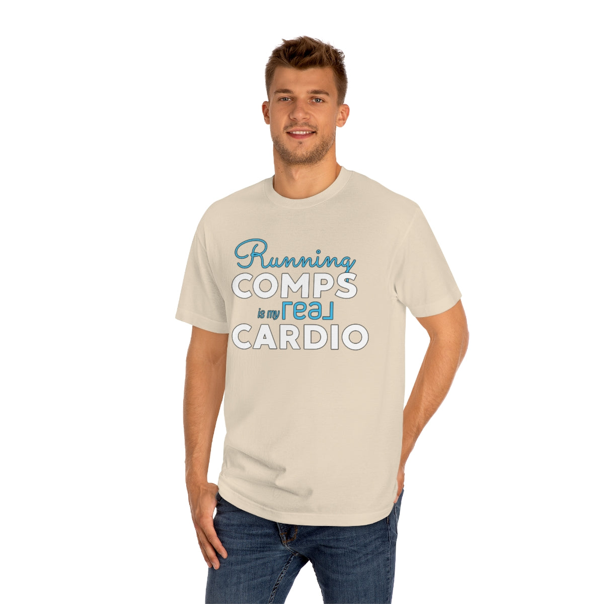 Running Comps REAL BLUE Unisex Classic Tee - REAL ESTATE Tease