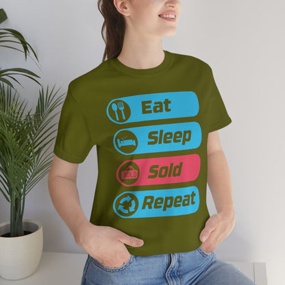 Eat Sleep Sold Repeat Unisex Jersey Short Sleeve Tee