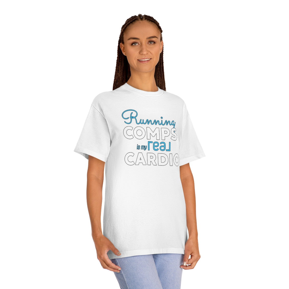 Running Comps REAL BLUE Unisex Classic Tee - REAL ESTATE Tease